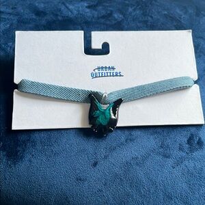 Urban Outfitters Teal and Black Butterfly Choker